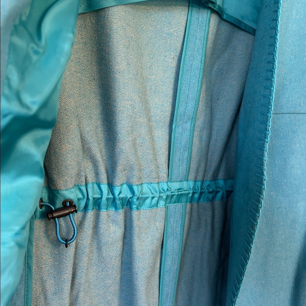 Akris Punto Cerulean Blazer Jacket 14 Snap Front WhipStitch trim Wool Cotton - Picture 6 of 10